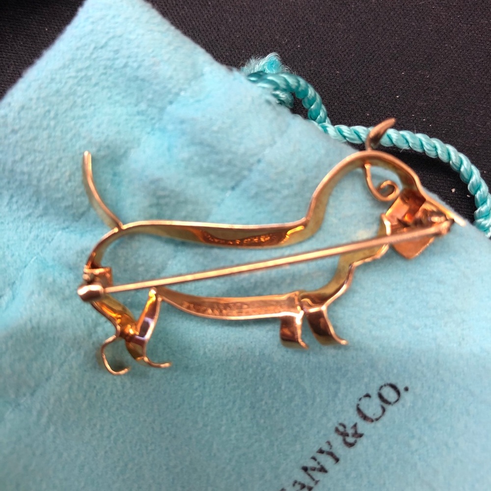 Rare vintage Tiffany 14k dog brooch